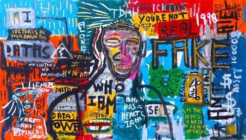 0xec6d0 (XX-XXI) - The Matrix In My Head - XXXL, Antiek en Kunst, Kunst | Schilderijen | Modern