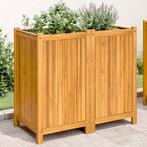 vidaXL Plantenbak met voering 84x42x75 cm massief acaciahout, Verzenden, Nieuw, Hout