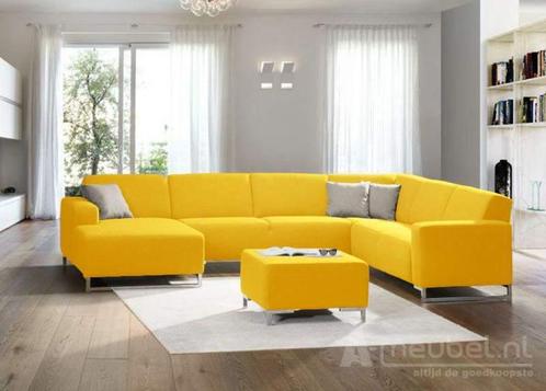 U-Bankstel Kerkdriel - u-banken - Geel, Huis en Inrichting, Banken | Sofa's en Chaises Longues, Nieuw, Stof