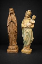 Beeld, Twee heilige Maria beelden - 25 cm - Hars, Plastic