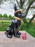 Beeld, funny dog with sunglasses in black color - 60 cm -