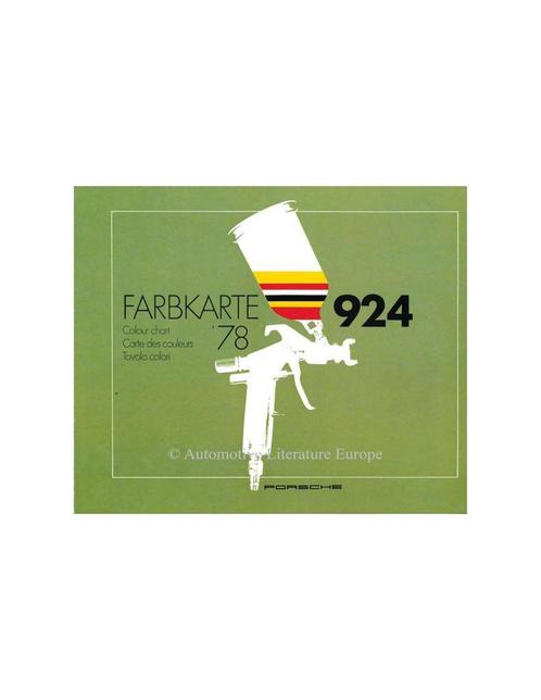 1978 PORSCHE 924 KLEURENKAART BROCHURE, Boeken, Auto's | Folders en Tijdschriften, Porsche