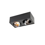 Design spot zwart vierkant 2-lichts - Kaya, Nieuw, Metaal of Aluminium, Modern