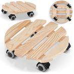 Plantentrolley - rond - 30 cm - licht dennenhout, Tuin en Terras, Bloempotten, Ophalen of Verzenden, Nieuw