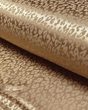 Satijn Jacquard Panter Camel, Hobby en Vrije tijd, Stoffen en Lappen, Beige, Nieuw