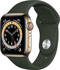 Apple Watch Series 6 40 mm kast van goud roestvrij staal met, Telecommunicatie, Overige Telecommunicatie, Gebruikt, Verzenden
