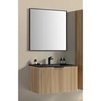 Badkamermeubelset BWS Bella 80 Cm Naturel Eik Mat Zwart, Ophalen of Verzenden, Nieuw, Bad