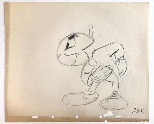 Rare : Jiminy Cricket Originele Animatie Tekeningen +, Verzamelen, Disney