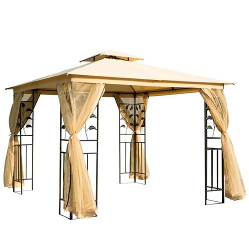 TRUUSK Luxe Tuinpaviljoen 3x3 M Tuinpaviljoen Met Dubbel Dak, Tuin en Terras, Partytenten, Nieuw, Verzenden