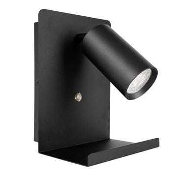 LED Wandlamp Bedlamp met plateau Incl. USB Zwart GU10 beschikbaar voor biedingen