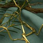 Lange gouden Venetiaanse schakel ketting | 81 cm, Sieraden, Tassen en Uiterlijk, Kettingen, Ophalen of Verzenden, Gebruikt, Overige kleuren
