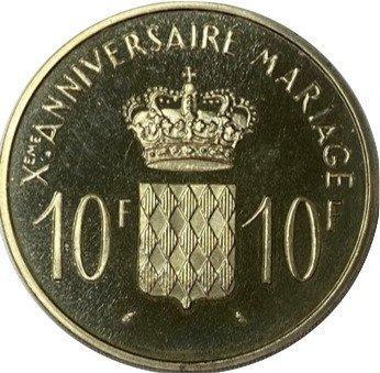 Monaco. 10 Francs 1966 Grace & Rainier III. Proof (Zonder, Postzegels en Munten, Munten | Europa | Euromunten