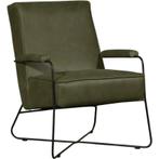 Leren fauteuil Hope - Vintage Olive (olijf/groen), Huis en Inrichting, Fauteuils, Nieuw, Ophalen of Verzenden, Eigentijds, Industrieel, Modern, Scandinavisch