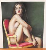 Domingo Alvarez Gomez (1942) - Desnudo femenino, Antiek en Kunst