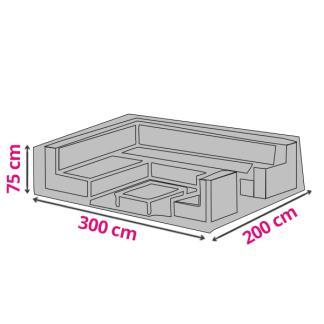 Loungesethoes L-vorm (300 x 200 x 75 cm, Polyester), Tuin en Terras, Tuinmeubel-accessoires, Nieuw, Verzenden