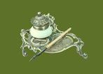 Inktpot - Encrier Art-Nouveau en bronze avec un godet en