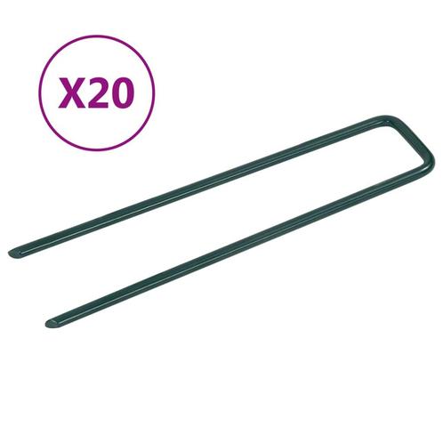 vidaXL Kunstgraspennen 20 st U-vormig ijzer, Doe-het-zelf en Verbouw, IJzerwaren en Bevestigingsmiddelen, Nieuw, Verzenden
