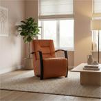 Leren fauteuil Magnificent - Hermes Cognac (cognac/oranje), Nieuw, Ophalen of Verzenden, 50 tot 75 cm, Industrieel, Modern