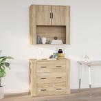 vidaXL Wandkast 80x33x80 cm bewerkt hout sonoma eikenkleurig, Huis en Inrichting, Kasten | Overige, Verzenden, Nieuw