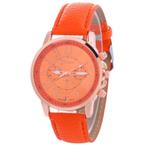 Fako® - Horloge - Geneva - Roman - Metal - Oranje, Verzenden, Nieuw