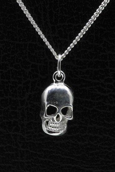 Zilveren Doodskop ketting hanger, Sieraden, Tassen en Uiterlijk, Kettinghangers, Verzenden