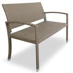 Polyrattan Tuinbank Beige-Grijs 122x55x90cm, Tuin en Terras, Tuinsets en Loungesets, Verzenden, Nieuw