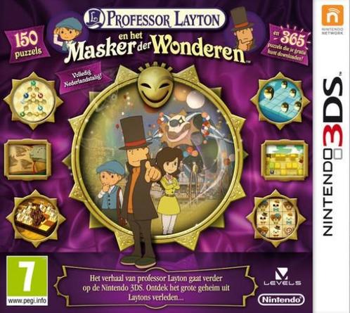 Professor Layton En het Masker der Wonderen (Nederlandsta..., Spelcomputers en Games, Games | Nintendo 2DS en 3DS, Gebruikt, Vanaf 3 jaar