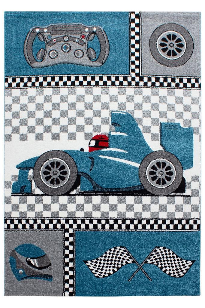 Kindervloerkleed | Kids | Raceauto | Blauw | 80x150 cm, Huis en Inrichting, Stoffering | Tapijten en Kleden, Verzenden