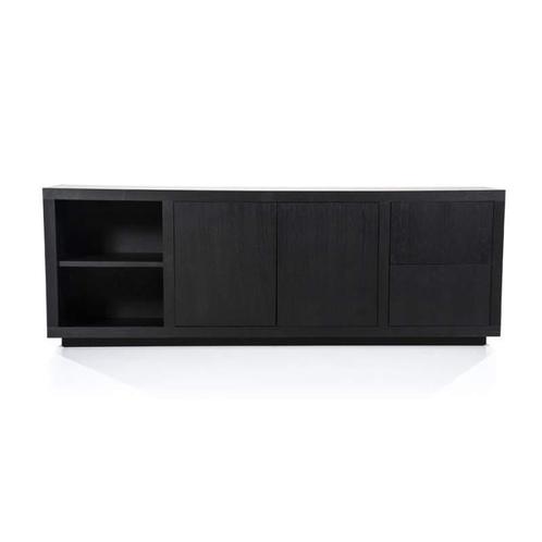 Dressoir Helsinki - 200cm - Zwart - 95722 - dressoirs, Huis en Inrichting, Kasten | Dressoirs, Nieuw, Overige materialen