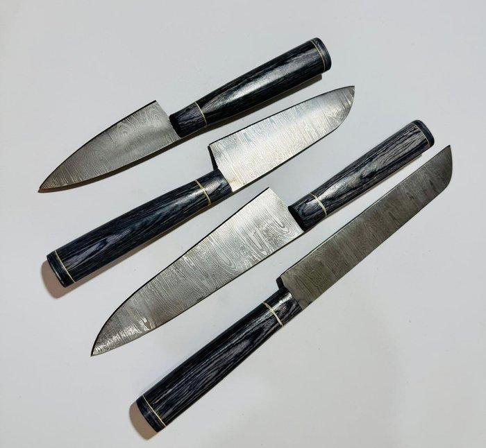 Keukenmes - Keukenmessenset (0252) - Exotisch houten handvat, Antiek en Kunst, Antiek | Keukenbenodigdheden