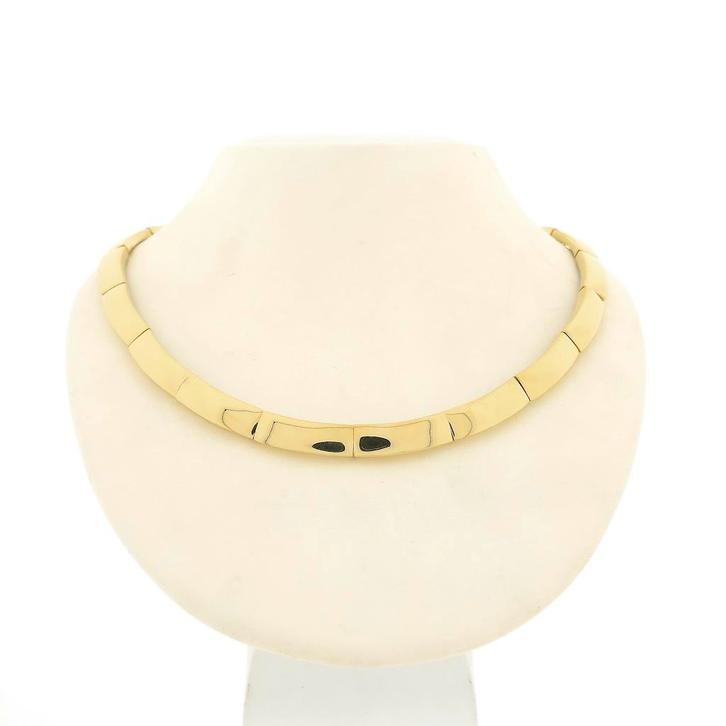 18 Krt. Massief gouden dames collier | 42 cm (ketting), Sieraden, Tassen en Uiterlijk, Kettingen, Overige kleuren, Gebruikt, Goud