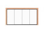 Glazen schuifwand | 350 (B) x 210 (H) cm | 10 mm | 4-delig, Doe-het-zelf en Verbouw, Glas en Ramen, Nieuw