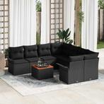 vidaXL Tuin Sofa Set 9 pcs Zwart Poly riet, Tuin en Terras, Tuinsets en Loungesets, Verzenden, Nieuw, Rotan
