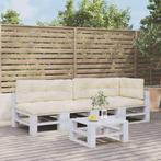 vidaXL Palletkussens 5 st stof crèmekleurig, Huis en Inrichting, Woonaccessoires | Kussens, Verzenden, Nieuw