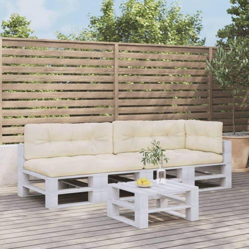 vidaXL Palletkussens 5 st stof crèmekleurig, Huis en Inrichting, Woonaccessoires | Kussens, Nieuw, Verzenden