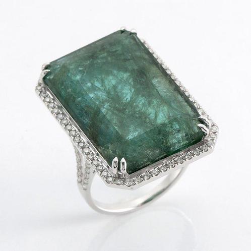 Zonder Minimumprijs - Ring - 18 karaat Witgoud - 25.32ct., Sieraden, Tassen en Uiterlijk, Ringen