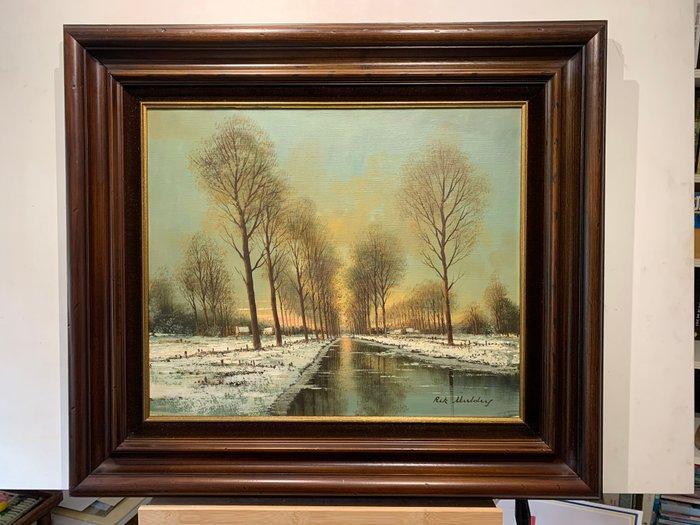 Rik Mulders (XX) - Sneeuwlandschap, Antiek en Kunst, Kunst | Schilderijen | Klassiek