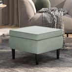 vidaXL Kruk met houten poten fluweel lichtgrijs, Huis en Inrichting, Stoelen, Verzenden, Nieuw, Grijs