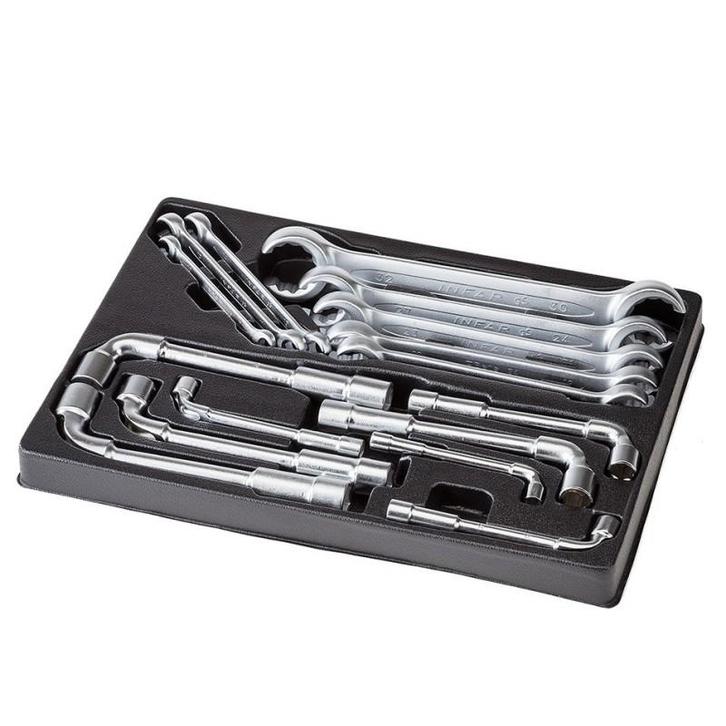 Haakse pijpsleutels- en remleidingsleutelset 16-delig in, Doe-het-zelf en Verbouw, Gereedschapskisten, Ophalen of Verzenden