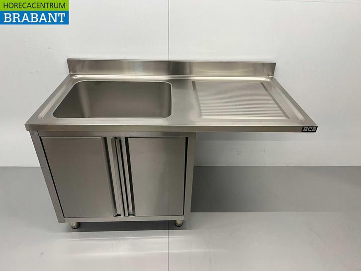 RVS Spoeltafel Spoelbak klapdeuren Premium-line 140 cm, Zakelijke goederen, Horeca | Keukenapparatuur, Nieuw in verpakking, Ophalen of Verzenden