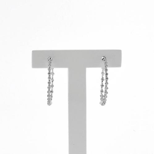 18 Krt. Witgouden oorringen | Ø 27,7 mm (zirconia), Sieraden, Tassen en Uiterlijk, Oorbellen, Overige kleuren, Gebruikt, Goud