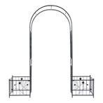 Pergola Barisciano met 2 plantenbakken 220x202x50 cm zwart c, Tuin en Terras, Bloembakken en Plantenbakken, Verzenden, Nieuw