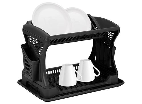 Michelino Afdruiprek - 2 laags - 47 x 30 x 13 cm - Zwart, Huis en Inrichting, Keuken | Keukenbenodigdheden, Nieuw, Verzenden