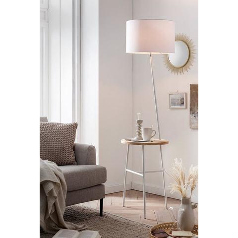SalesFever Staande lamp Afini met houten plank (1 stuk), Huis en Inrichting, Lampen | Vloerlampen, Nieuw, Verzenden