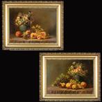 Hollandse School (XIX-XX) - Stillevens met Fruit en Bloemen