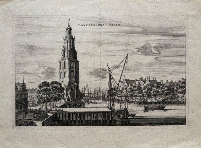 Nederland - Amsterdam; O. Dapper - Montelbaens Toorn -, Boeken, Atlassen en Landkaarten