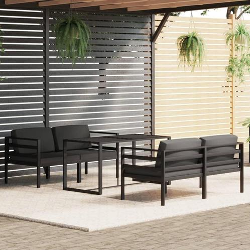 vidaXL 5-delige Loungeset met kussens aluminium, Tuin en Terras, Tuinsets en Loungesets, Loungeset, Nieuw, Aluminium, Verzenden