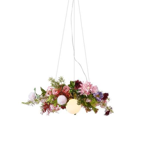 Bohemian plafondlamp zwart met gekleurde bloemen rood en, Huis en Inrichting, Lampen | Plafondlampen, Nieuw, Metaal