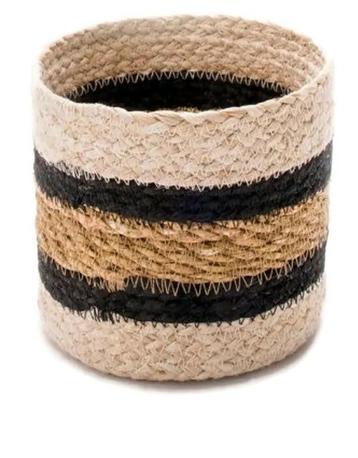 Fairtrade mand 16cm van Hogla Zeegras en jute - Hoog ron... beschikbaar voor biedingen
