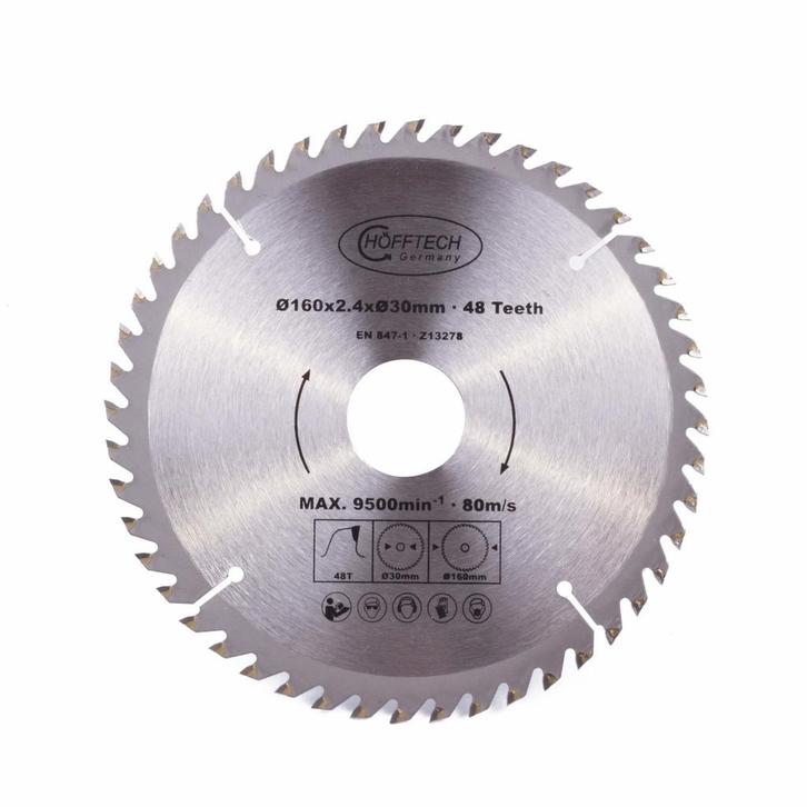 Hofftech Zaagblad cirkelzaag - Ø 160 mm - 48 tanden - Spl.., Doe-het-zelf en Verbouw, Gereedschap | Zaagmachines, Nieuw, Ophalen of Verzenden